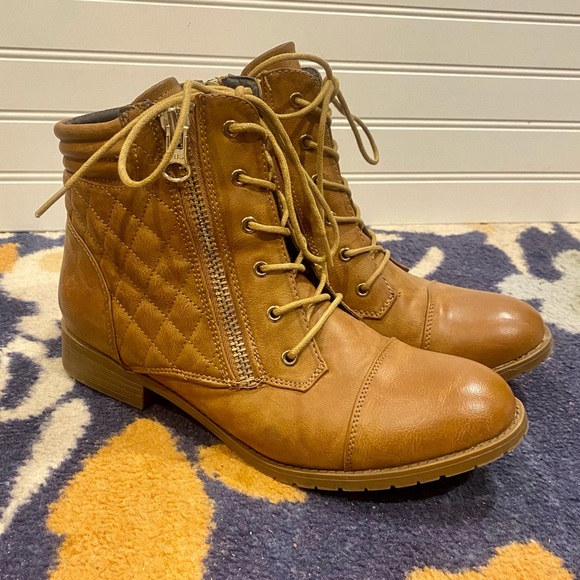 Cato Shoes - Zipper Lace Up Brown Ankle Boots (9) GUC